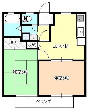 サンビューハイツ(2DK/2階)の間取り写真