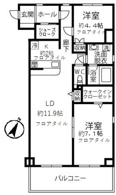 あい蘭道八番館(2LDK/3階)の間取り写真