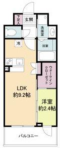 セレニテ谷町四丁目アリエ(1LDK/2階)の間取り写真
