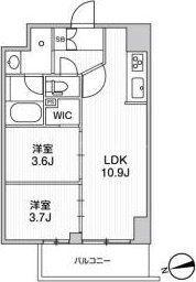 リテラス南千住サウス(2LDK/5階)の間取り写真