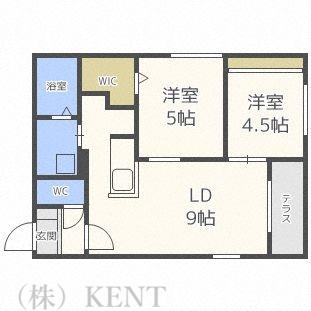 E-HORIZON北円山(2LDK/2階)の間取り写真