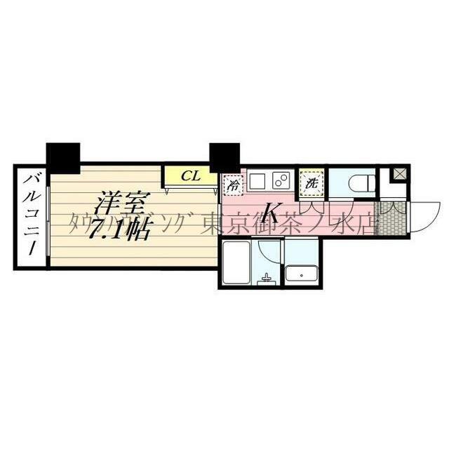 CLASSEUM飯田橋(1K/4階)の間取り写真