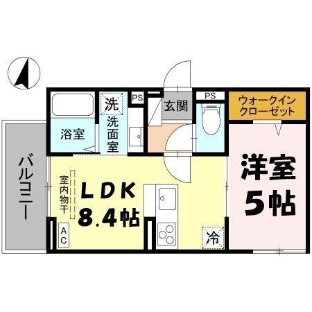D-ROOM南越谷(1LDK/3階)の間取り写真