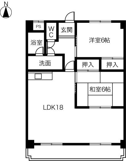 シェトワ・エムワイ(2LDK/2階)の間取り写真