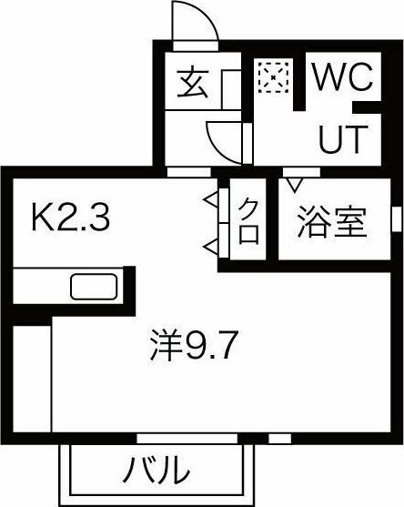 リベルタE(ワンルーム/1階)の間取り写真