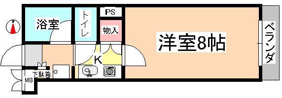 イマージュ・シャトー(1K/9階)の間取り写真