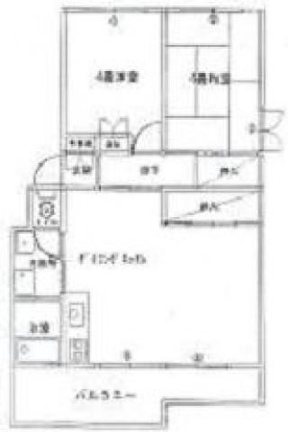 第二ビューハイツ(2LDK/3階)の間取り写真