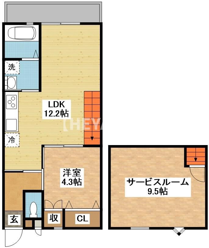 MODERN PALAZZO住吉ヒルズ(1SLDK/2階)の間取り写真