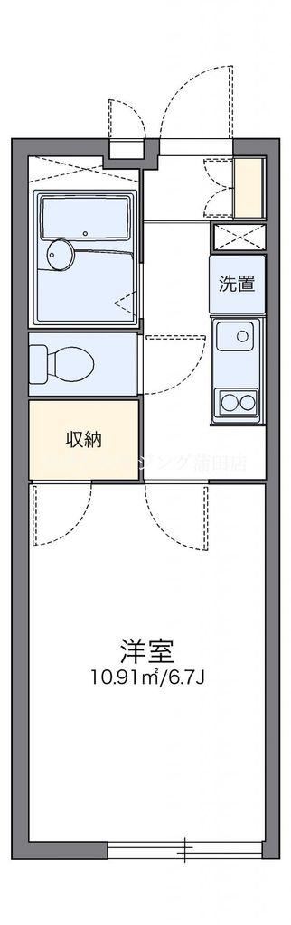 レオパレスクリムゾン矢口(1K/1階)の間取り写真