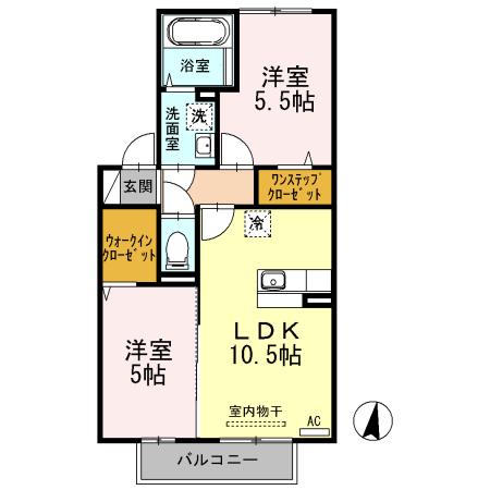 プレジール清楽(2LDK/2階)の間取り写真