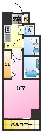 レアライズ武蔵小杉II(1K/3階)の間取り写真