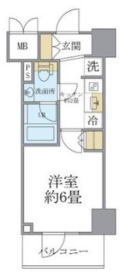 レスピール川崎(1K/9階)の間取り写真