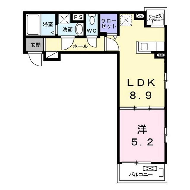 シエリア III(1LDK/3階)の間取り写真
