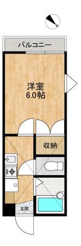 グラシューズ(1K/1階)の間取り写真