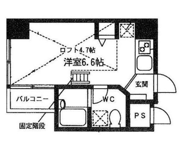 アベゼ住吉(ワンルーム/4階)の間取り写真