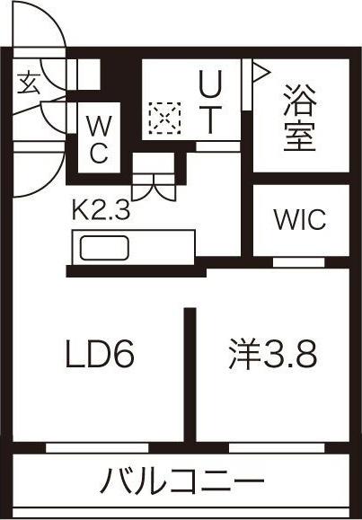 グランド山の手(1LDK/2階)の間取り写真