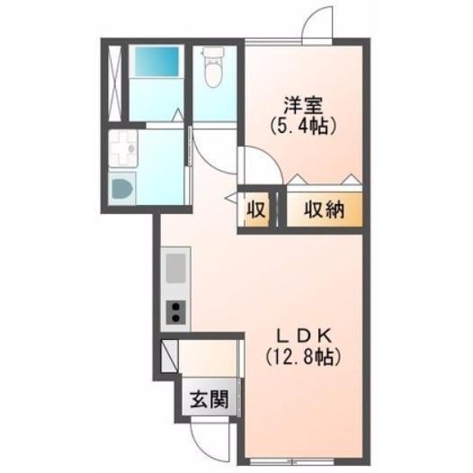 CRYSTALVILLA クリスタルヴィラ(1LDK/1階)の間取り写真