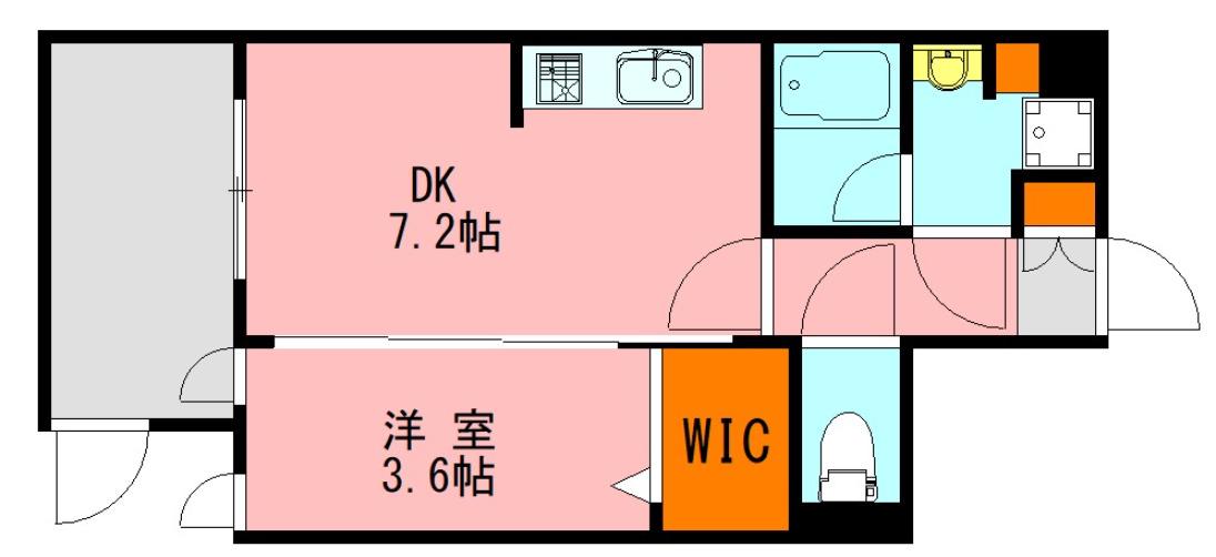 LANDIC O2239(1DK/1階)の間取り写真