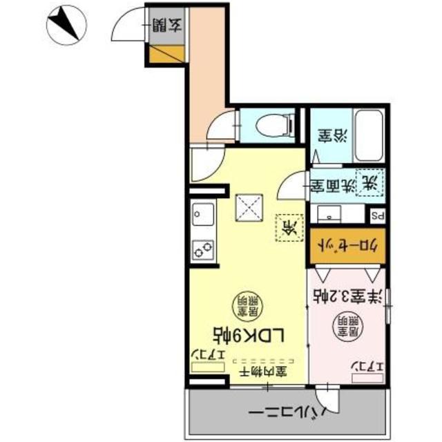 ガルデ妙典(1LDK/1階)の間取り写真