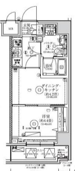 レアライズ赤羽イースト(1DK/8階)の間取り写真