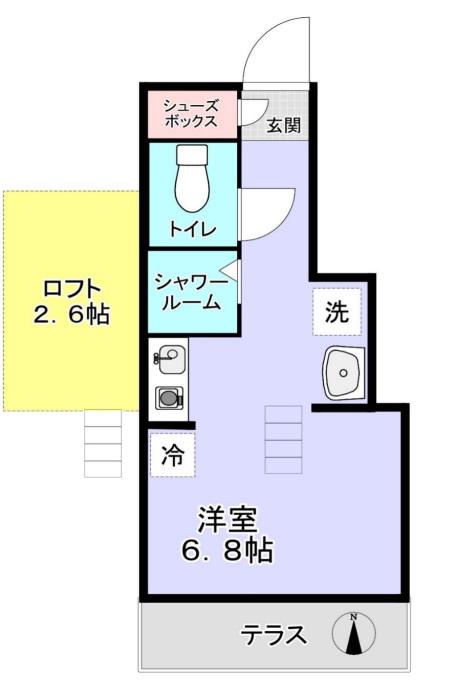 ＪＲ中央線 高円寺駅 徒歩3分 2階建 築8年(ワンルーム/1階)の間取り写真
