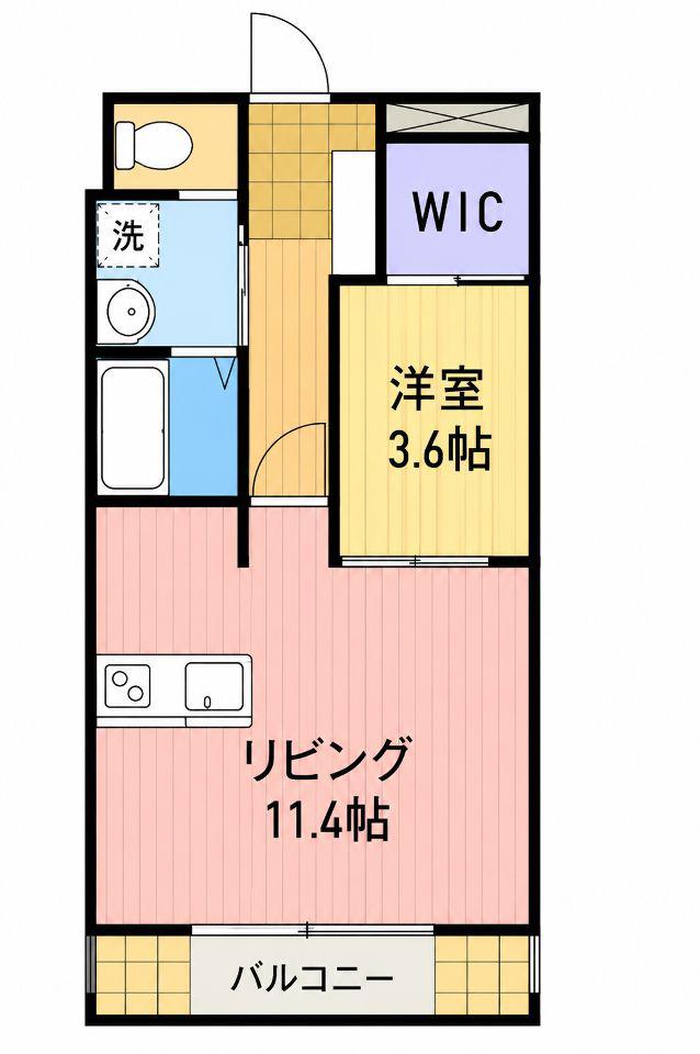 WINKEL(1LDK/7階)の間取り写真