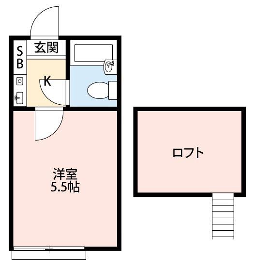 プラザ ドゥ ペートンB(1K/2階)の間取り写真