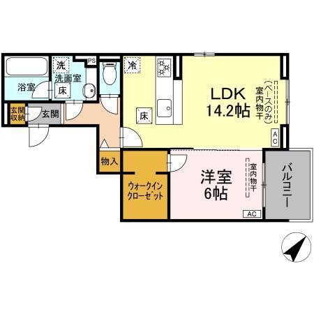 SHINE FORT(1LDK/1階)の間取り写真