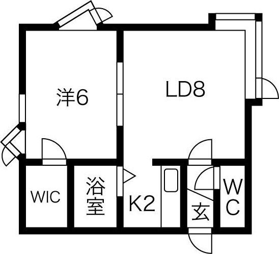 レジェンドコート(1LDK/2階)の間取り写真