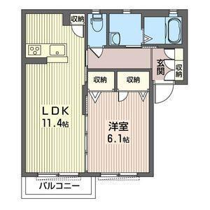 ガーデンハイツ(1LDK/2階)の間取り写真