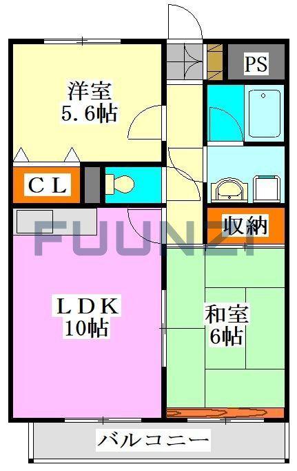 メイグリーン塚田(2LDK/3階)の間取り写真