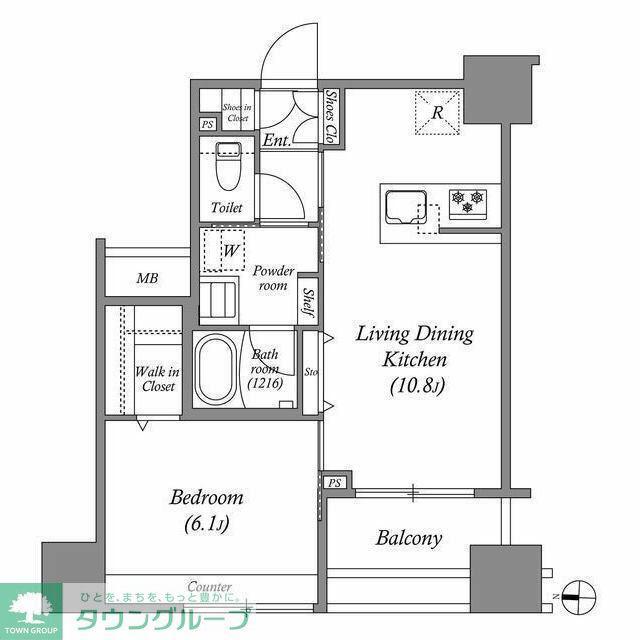 ACP RESIDENCE 中野新橋(1LDK/8階)の間取り写真