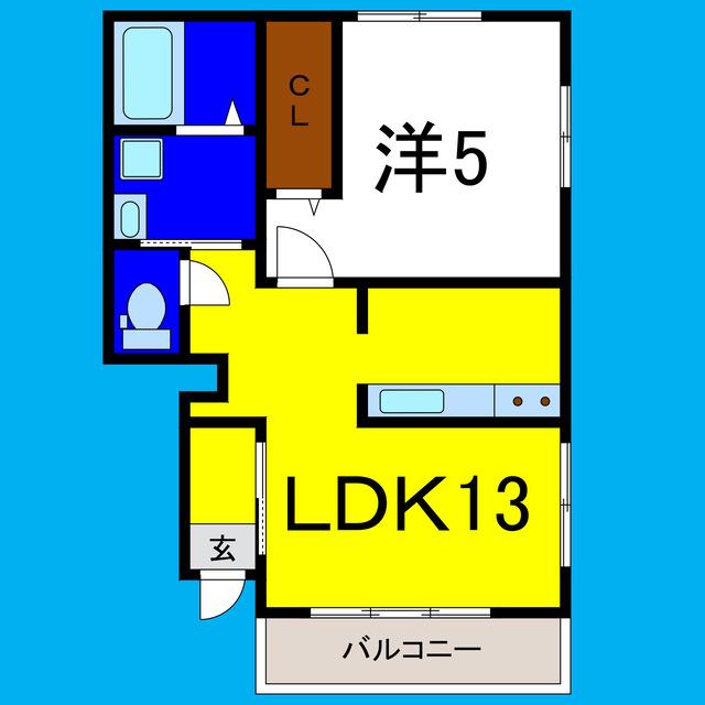 ピース・グラッド(1LDK/1階)の間取り写真