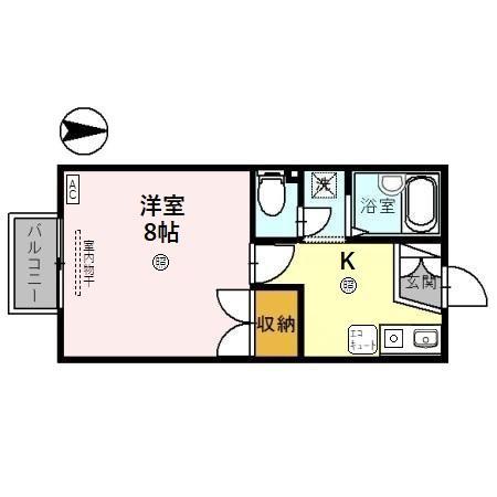 ワンズ20 A棟(1K/1階)の間取り写真