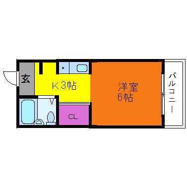 セレスティアル東三国(ワンルーム/4階)の間取り写真