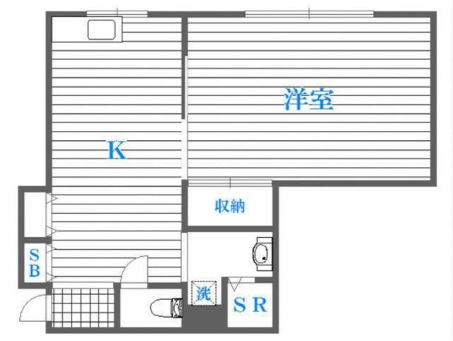 仁志第二クィーンコーポ(1DK/8階)の間取り写真