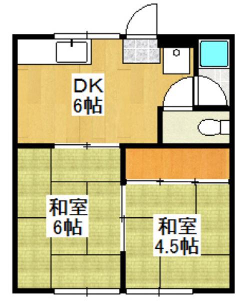 コーポ中山(2DK/1階)の間取り写真