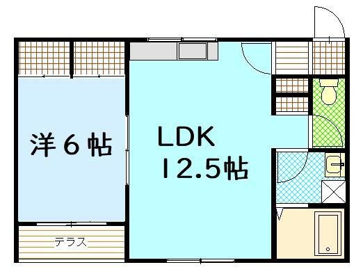 勝央マンション(1LDK/2階)の間取り写真