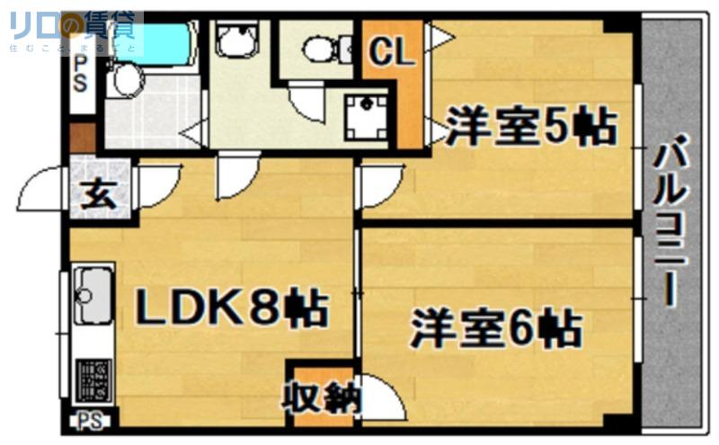 第10高光マンション(2LDK/3階)の間取り写真