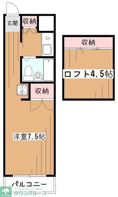 S・Tハイツ(ワンルーム/1階)の間取り写真