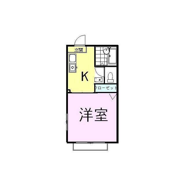 ヴィラ大洲(1K/1階)の間取り写真