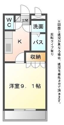 HARMONY FIELD(1K/1階)の間取り写真