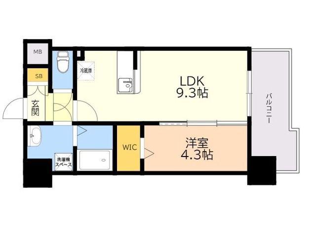 MODERN PALAZZO HAKATA RIVA Ⅰ(1LDK/5階)の間取り写真