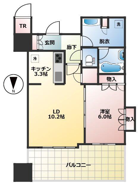 グレースタワーIII(1LDK/8階)の間取り写真