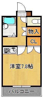 カノックスビラ(1K/4階)の間取り写真