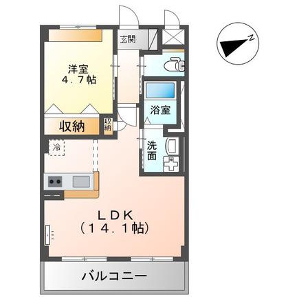 シクーロ(1LDK/2階)の間取り写真