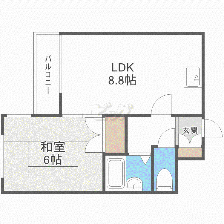 プレサント琴似1-3(1LDK/3階)の間取り写真