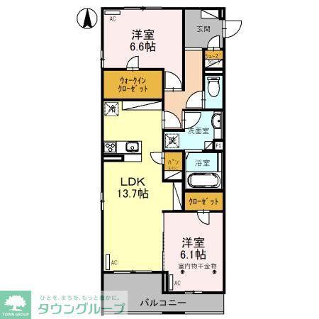 CAMELOT II(2LDK/2階)の間取り写真