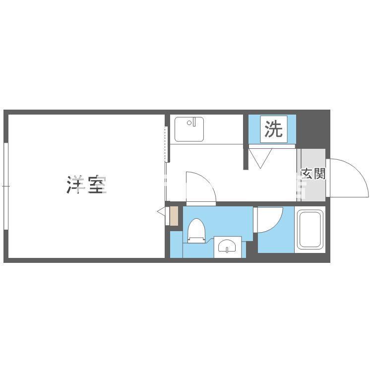 パラドール北加賀屋(1K/2階)の間取り写真