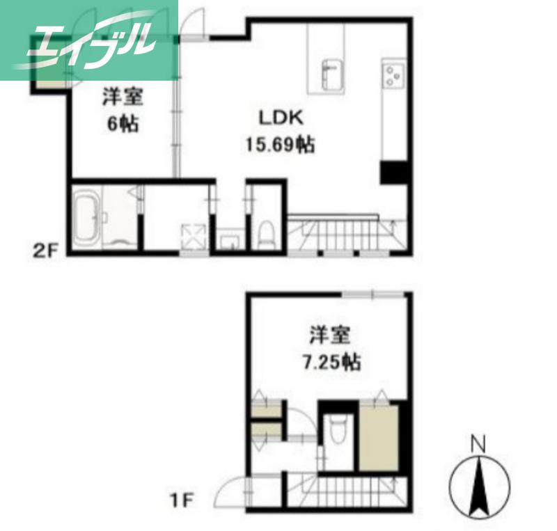ラフィネ・フルール(2LDK/1階)の間取り写真